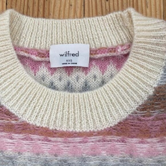 Aritzia Wilfred Cadence Soft Pastel Striped Mohair Blend Sweater (size XXS) - Picture 9 of 11